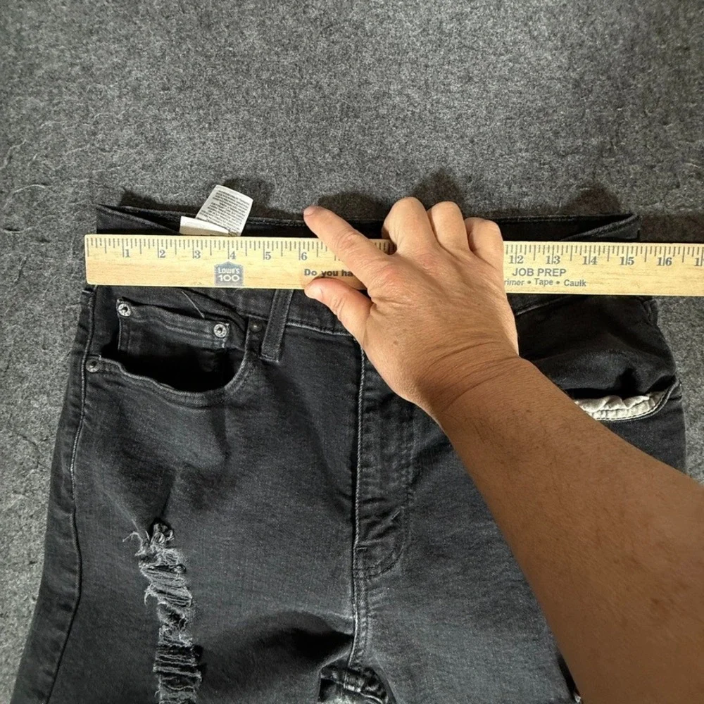 Levis 512 Slim Taper Mens Distressed Ripped Black Denim Jeans‎ W34 L32